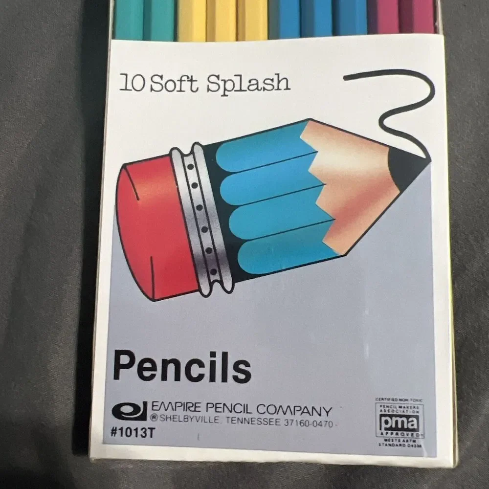 New Vintage Empire Wood Pencil Company Pencils 10‎ Count Soft Splash Sealed TN